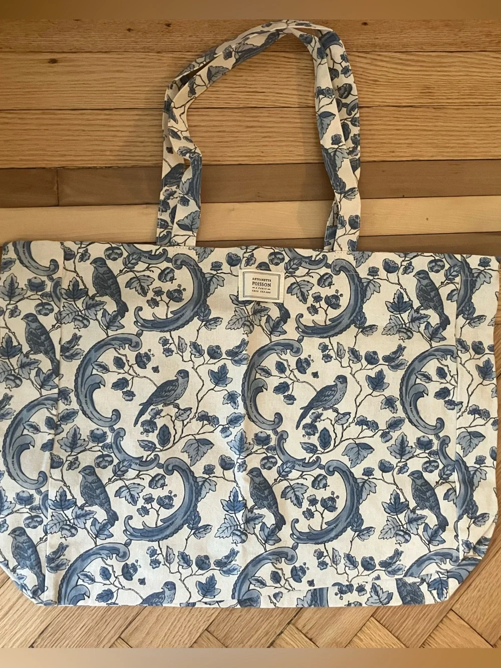 SÉZANE X ANTOINETTE POISSON Collab Blue Floral Bird Tote Limited Edition